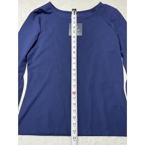 Sailor Sailor Ruffle Sleeve Coastal Top Navy UPF Fabric SZ S Resortwear - Picture 6 of 12